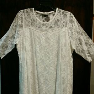 Plus size ivory lace dress